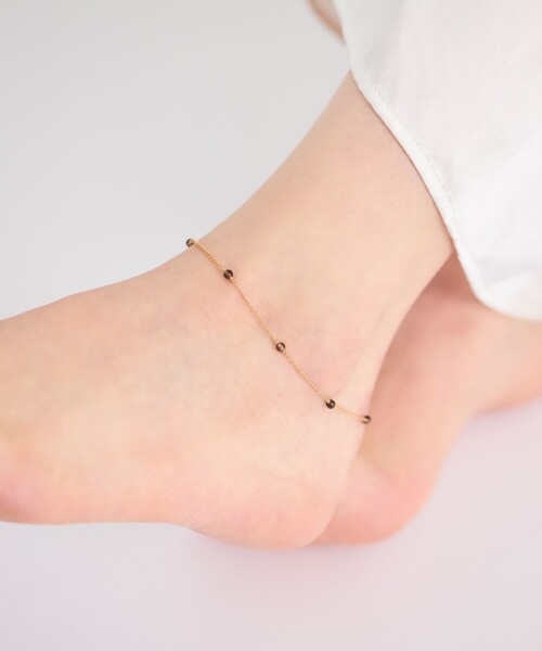ete(エテ)の「○スモーキークォーツ アンクレット(アンクレット・レディース・イエローゴールド・FREE)」の6枚目の写真