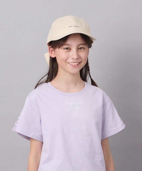 a.v.v（アーヴェヴェ）の「[KIDS]バックリボンキャップ（キャップ・キッズ・アイボリー/ダークインディゴブルー・120）」の18枚目の写真