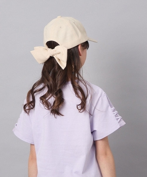 a.v.v（アーヴェヴェ）の「[KIDS]バックリボンキャップ（キャップ・キッズ・アイボリー/ダークインディゴブルー・120）」の17枚目の写真