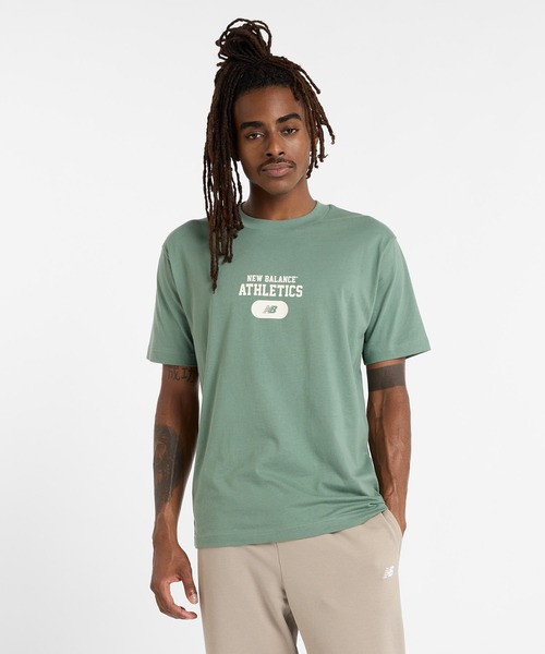 NEW BALANCE(ニューバランス)の「Heritage グラフィックショートスリーブTシャツ(Tシャツ/カットソー・メンズ・オレンジ/ライトグレー/セージグリーン・SMALL/MEDIUM/LARGE/X-LARGE/XX-LARGE)」の3枚目の写真