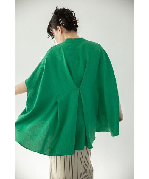 OSMOSIS(オズモーシス)の「タックワイドビッグブラウス(シャツ/ブラウス・レディース・ブラック/グリーン/ライトグレー・ONE SIZE)」の9枚目の写真