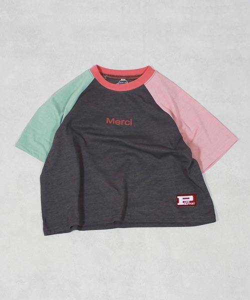 Life Support Products（ライフサポートプロダクツ）の「【水陸両用】配色プリントラグランTシャツ/セットアップ可能（セットアップ・キッズ・アイボリー/チャコール/レッド/ライトグリーン・120/130/140/90/100/110/80/95/150）」の3枚目の写真