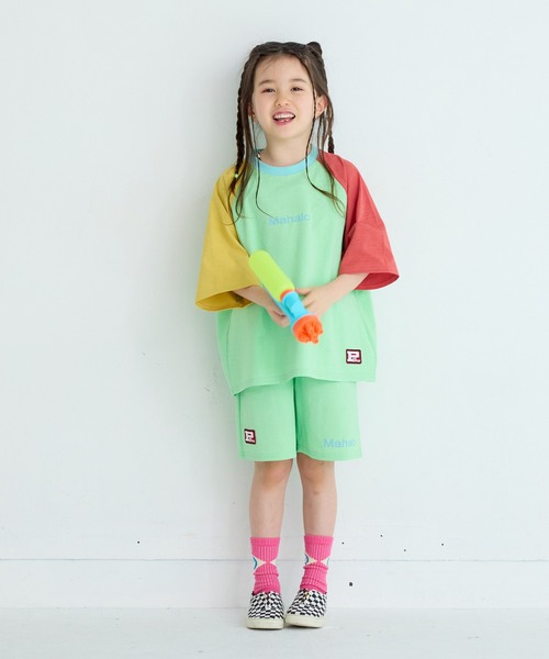 Life Support Products（ライフサポートプロダクツ）の「【水陸両用】配色プリントラグランTシャツ/セットアップ可能（セットアップ・キッズ・アイボリー/チャコール/レッド/ライトグリーン・120/130/140/90/100/110/80/95/150）」の9枚目の写真