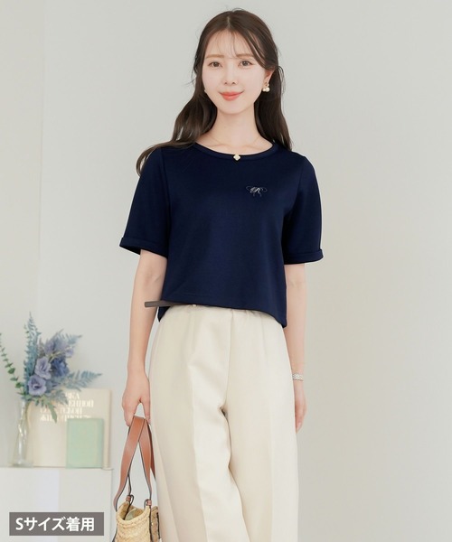 リボン＆Rロゴ 刺繍 Tシャツ le reve vaniller（Tシャツ