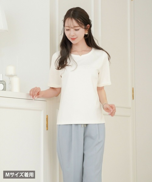 tシャツ パワショル スリーブ 8分袖 カットソー le reve vaniller レディース le reve vaniller tシャツ パワショル スリーブ 8分袖