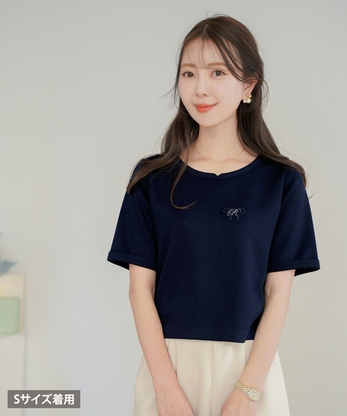 リボン＆Rロゴ 刺繍 Tシャツ le reve vaniller（Tシャツ