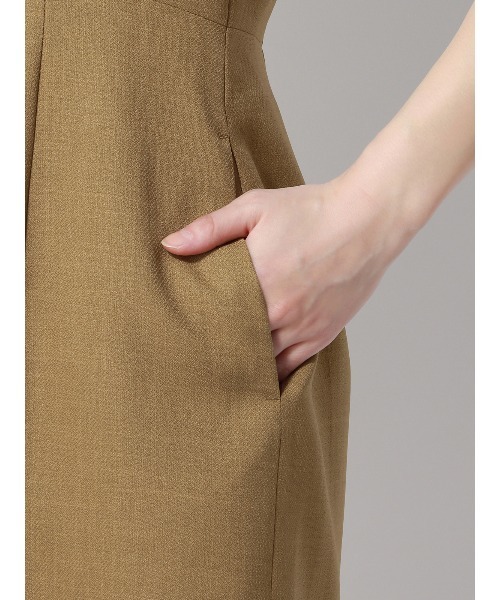 SUIT SQUARE（スーツスクエア）の「キャミワンピース ウォッシャブル ストレッチ フルーフィエステル 織柄（ワンピース・レディース・ベージュ系/ブラウン系・38(9号)/40(11号)）」の19枚目の写真