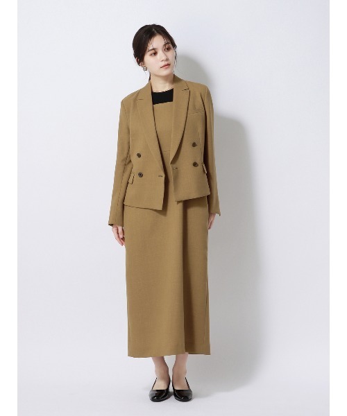 SUIT SQUARE（スーツスクエア）の「キャミワンピース ウォッシャブル ストレッチ フルーフィエステル 織柄（ワンピース・レディース・ベージュ系/ブラウン系・38(9号)/40(11号)）」の22枚目の写真