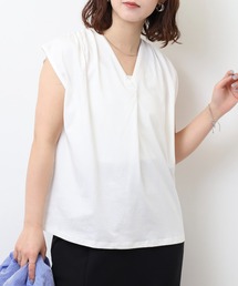 ブラウス風タックスキッパー フレンチ袖Tシャツ
