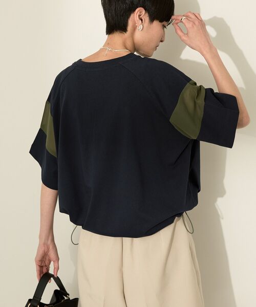 セール】異素材ライン切替プルオーバー（Tシャツ/カットソー