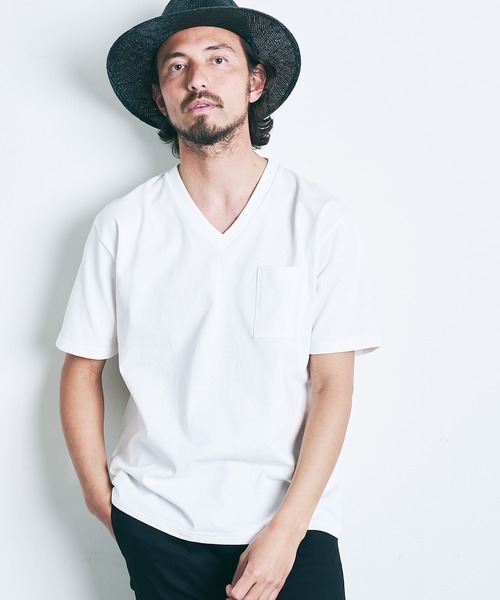 Magine（マージン）の「CTN OPEN END HEAVY V/N TEE S/S:ヘビーコットン Vネック 半袖 Tシャツ（Tシャツ/カットソー・メンズ・ブラック/ホワイト/チャコールグレー/オリーブ/グレー/ネイビー・44/46/48）」の7枚目の写真