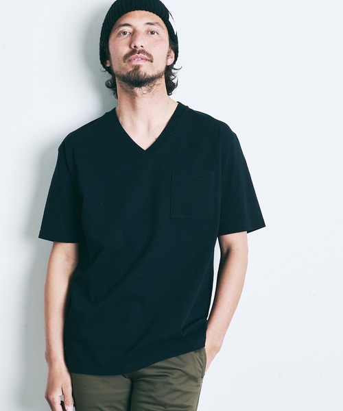 Magine（マージン）の「CTN OPEN END HEAVY V/N TEE S/S:ヘビーコットン Vネック 半袖 Tシャツ（Tシャツ/カットソー・メンズ・ブラック/ホワイト/チャコールグレー/オリーブ/グレー/ネイビー・44/46/48）」の11枚目の写真