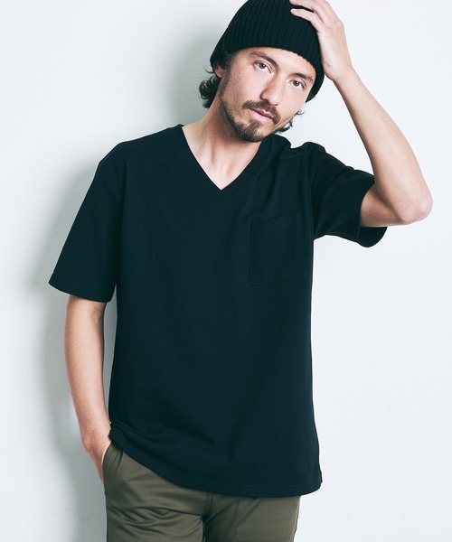 Magine（マージン）の「CTN OPEN END HEAVY V/N TEE S/S:ヘビーコットン Vネック 半袖 Tシャツ（Tシャツ/カットソー・メンズ・ブラック/ホワイト/チャコールグレー/オリーブ/グレー/ネイビー・44/46/48）」の13枚目の写真