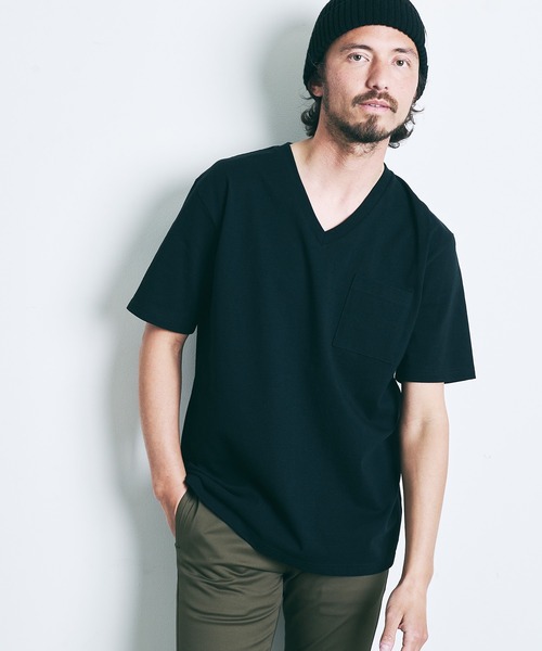 Magine（マージン）の「CTN OPEN END HEAVY V/N TEE S/S:ヘビーコットン Vネック 半袖 Tシャツ（Tシャツ/カットソー・メンズ・ブラック/ホワイト/チャコールグレー/オリーブ/グレー/ネイビー・44/46/48）」の14枚目の写真