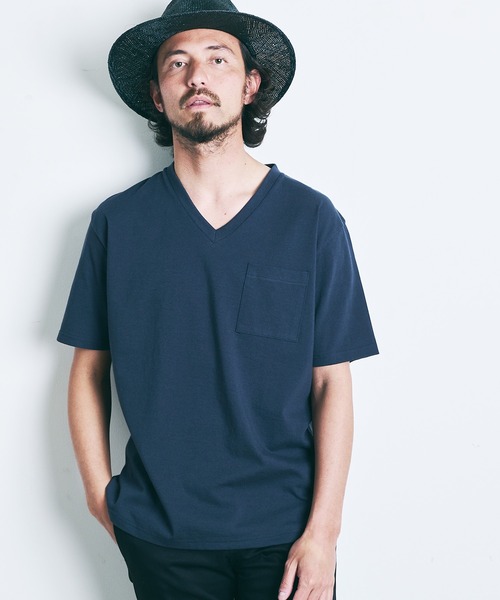 Magine（マージン）の「CTN OPEN END HEAVY V/N TEE S/S:ヘビーコットン Vネック 半袖 Tシャツ（Tシャツ/カットソー・メンズ・ブラック/ホワイト/チャコールグレー/オリーブ/グレー/ネイビー・44/46/48）」の15枚目の写真