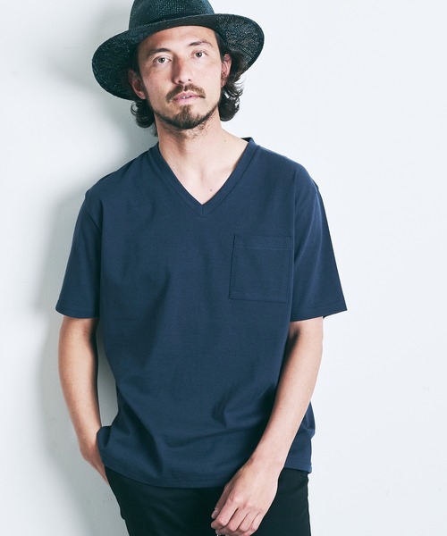 Magine（マージン）の「CTN OPEN END HEAVY V/N TEE S/S:ヘビーコットン Vネック 半袖 Tシャツ（Tシャツ/カットソー・メンズ・ブラック/ホワイト/チャコールグレー/オリーブ/グレー/ネイビー・44/46/48）」の18枚目の写真