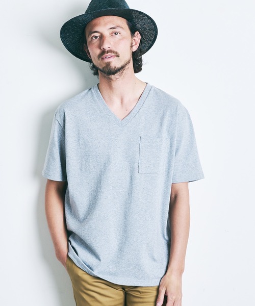 Magine（マージン）の「CTN OPEN END HEAVY V/N TEE S/S:ヘビーコットン Vネック 半袖 Tシャツ（Tシャツ/カットソー・メンズ・ブラック/ホワイト/チャコールグレー/オリーブ/グレー/ネイビー・44/46/48）」の20枚目の写真