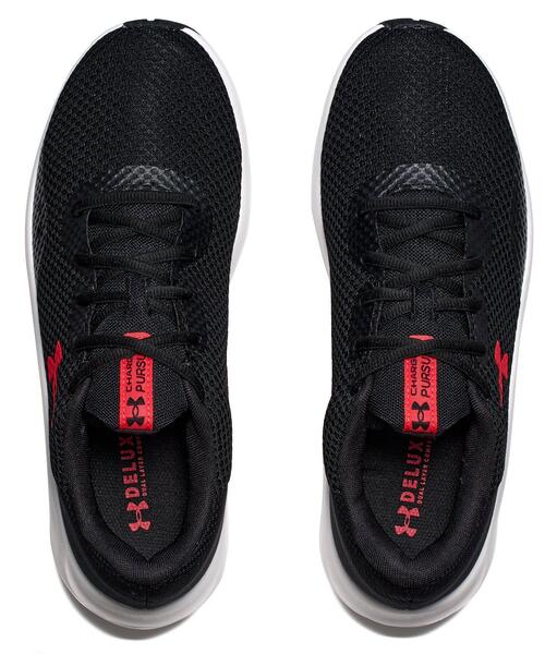 UNDER ARMOUR（アンダーアーマー）の「UAチャージド パスート3（ランニング/メンズ）（スニーカー・メンズ・ブラック×ピンク・25.5cm/26.5cm/27.5cm/28.5cm/30.0cm/25.0cm/26.0cm/27.0cm/28.0cm/29.0cm）」の3枚目の写真