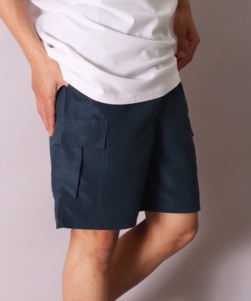 BAYBLO（ベイブロ）の「(DV)ポリエステル タフタ カーゴ ショートパンツ（カーゴパンツ・メンズ・ネイビー/グレー/ブラック/オリーブ/ブルーグリーン・M/L/XL）」の5枚目の写真