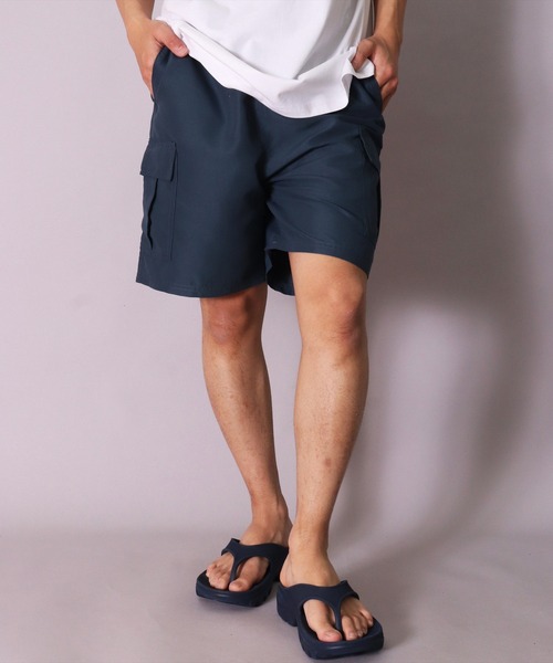 BAYBLO（ベイブロ）の「(DV)ポリエステル タフタ カーゴ ショートパンツ（カーゴパンツ・メンズ・ネイビー/グレー/ブラック/オリーブ/ブルーグリーン・M/L/XL）」の6枚目の写真