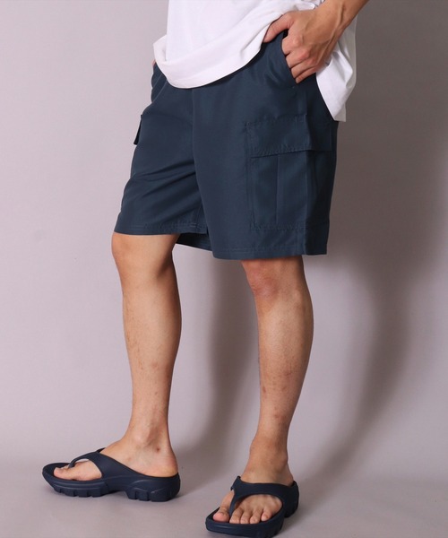 BAYBLO（ベイブロ）の「(DV)ポリエステル タフタ カーゴ ショートパンツ（カーゴパンツ・メンズ・ネイビー/グレー/ブラック/オリーブ/ブルーグリーン・M/L/XL）」の7枚目の写真