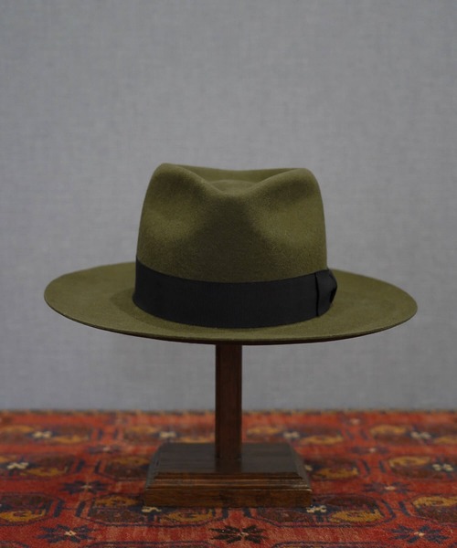 ロゴリボンのウールハット グリーン MRFATMAN（ミスターファットマン）の「BIRDSEYE WOOL（ハット）」 - WEAR