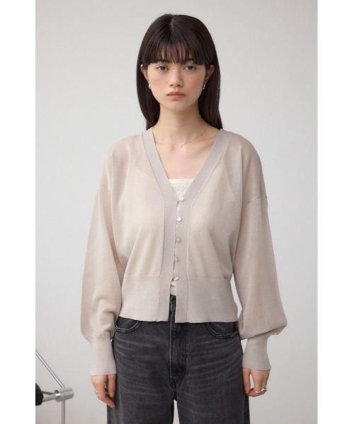 AZUL by moussy(アズールバイマウジー)の「シアードルマンニットカーディガン(カーディガン/ボレロ・レディース・レッド/ライトグレー/ブラック・FREE)」の21枚目の写真