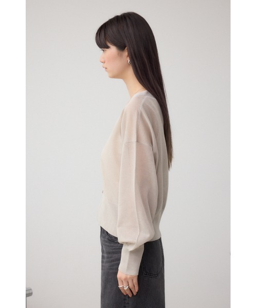 AZUL by moussy(アズールバイマウジー)の「シアードルマンニットカーディガン(カーディガン/ボレロ・レディース・レッド/ライトグレー/ブラック・FREE)」の20枚目の写真