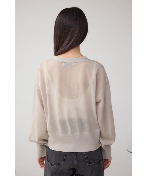 AZUL by moussy(アズールバイマウジー)の「シアードルマンニットカーディガン(カーディガン/ボレロ・レディース・レッド/ライトグレー/ブラック・FREE)」の19枚目の写真