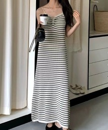 Teem Store（チームストア）の「ボーダー キャミロングワンピース（ワンピース）」