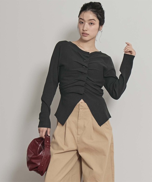 セール】フロントギャザーボタンニット（ニット/セーター）｜miette