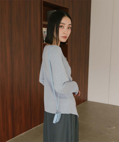 miette(ミエット)の「フロントギャザーボタンニット(ニット/セーター・レディース・グレー/アイボリー/ブラック/ネイビー/ブラウン/チャコール・FREE)」の17枚目の写真