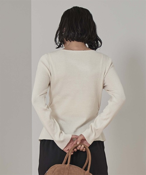 miette（ミエット）の「フロントギャザーボタンニット（ニット/セーター・レディース・グレー/アイボリー/ブラック/ネイビー/ブラウン・FREE）」の19枚目の写真