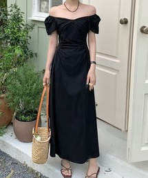 オフショルダー」に該当するワンピース（リボン）ファッション