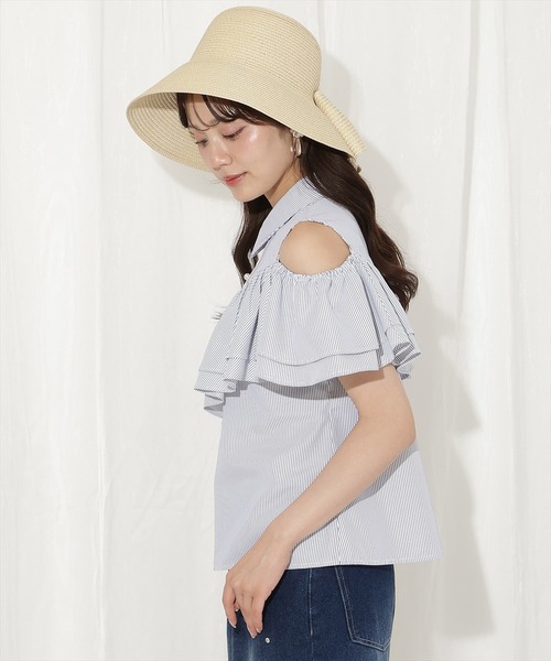 WILLSELECTION（ウィルセレクション）の「2wayショルダーフリルブラウス（シャツ/ブラウス・レディース・ブルー系その他/サックスブルー/オフホワイト・FREE）」の16枚目の写真