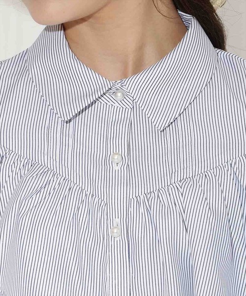 WILLSELECTION（ウィルセレクション）の「2wayショルダーフリルブラウス（シャツ/ブラウス・レディース・ブルー系その他/サックスブルー/オフホワイト・FREE）」の14枚目の写真