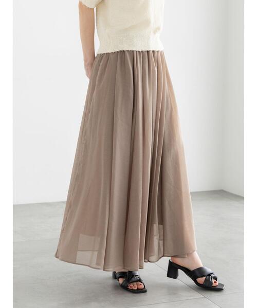 Te chichi（テチチ）の「シアーフレアスカート（スカート・レディース・モカ/ブラック/オフホワイト/ブルー・F）」の14枚目の写真