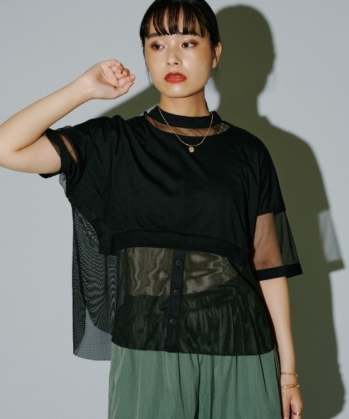 terrace（テラス）の「バリアスディテールカットプルオーバー（Tシャツ/カットソー・レディース・ブラック/カーキ/オフホワイト・MEDIUM）」の3枚目の写真