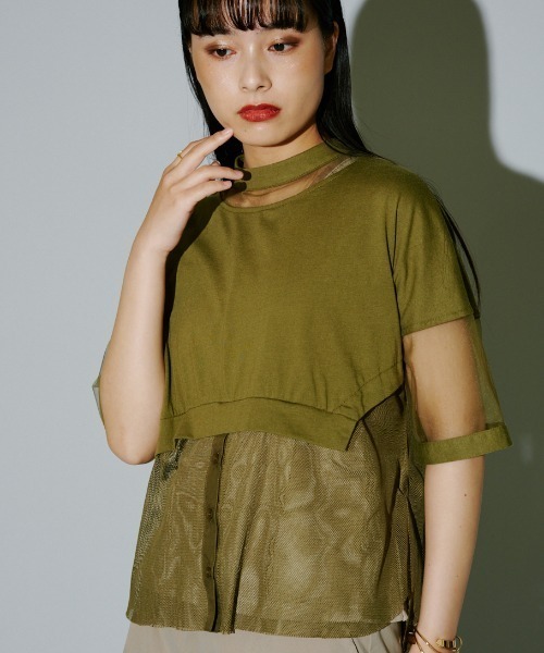 terrace（テラス）の「バリアスディテールカットプルオーバー（Tシャツ/カットソー・レディース・ブラック/カーキ/オフホワイト・MEDIUM）」の10枚目の写真