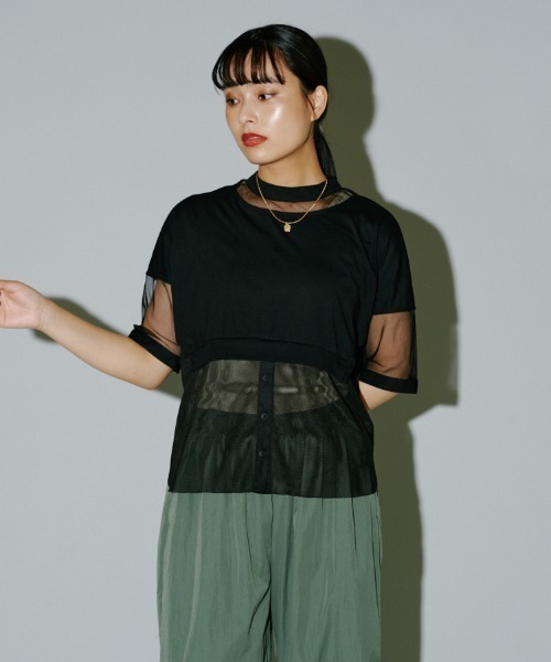 terrace（テラス）の「バリアスディテールカットプルオーバー（Tシャツ/カットソー・レディース・ブラック/カーキ/オフホワイト・MEDIUM）」の18枚目の写真
