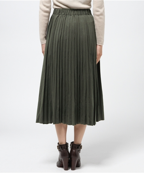 CIAOPANIC（チャオパニック）の「【Ciaopanic】　ミニ裏毛ミモレプリーツSK（スカート・レディース・キャメル/ネイビー/グレー/カーキ・FREE）」の6枚目の写真