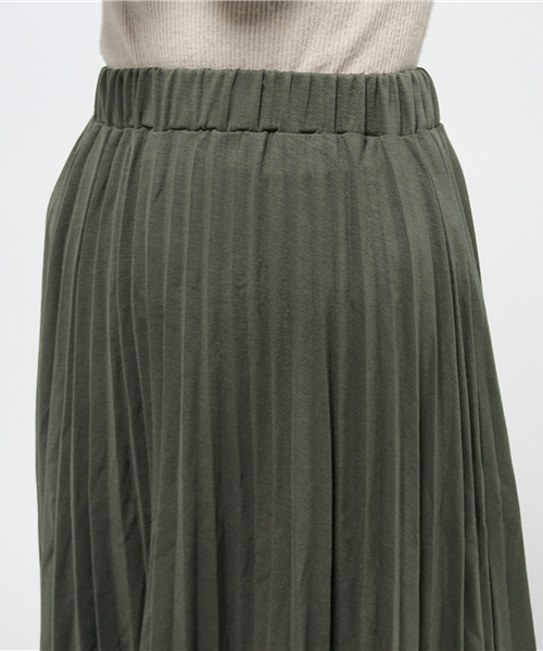 CIAOPANIC（チャオパニック）の「【Ciaopanic】　ミニ裏毛ミモレプリーツSK（スカート・レディース・キャメル/ネイビー/グレー/カーキ・FREE）」の7枚目の写真