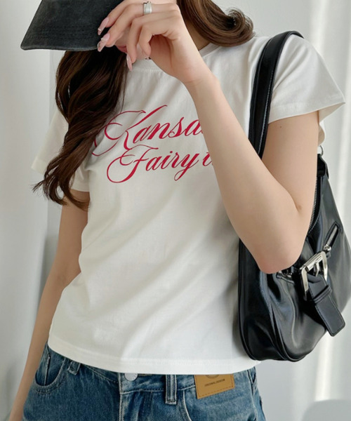 Ada.（エイダ）の「スクリプトフォント風 ロゴ Tシャツ（Tシャツ/カットソー・レディース・ブラック/ブラウン/ホワイト・FREE）」の22枚目の写真