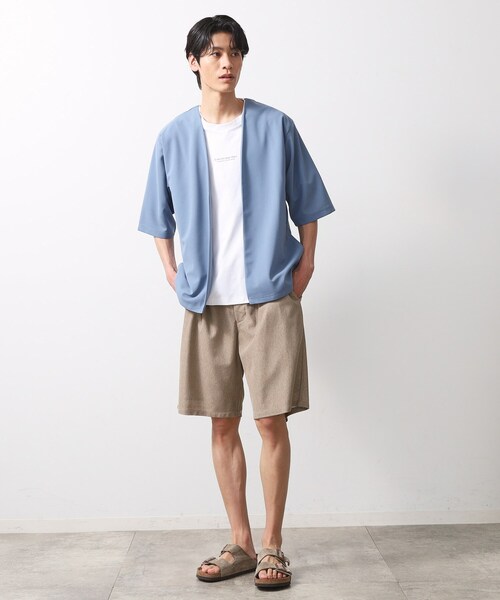 THE SHOP TK (ザ ショップ ティーケー )の「シャリルジャージ ショートパンツ 洗濯機OK/吸水速乾/イージーケア/セットアップ可(その他パンツ・メンズ・ライトグレー/ベージュ/ネイビー・02/03)」の9枚目の写真