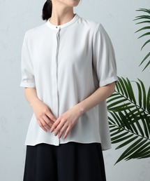 GALLORIA | 接触冷感　配色バンドカラーブラウス(シャツ/ブラウス)