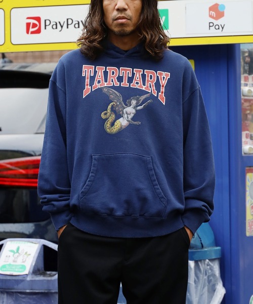 DIET BUTCHER（ダイエットブッチャー）の「DIET BUTCHER/ダイエットブッチャー Vintage hoodie 「Harpy」 フーディー（パーカー・メンズ・ネイビー/バーガンディー/グレー・1/2/3）」の15枚目の写真