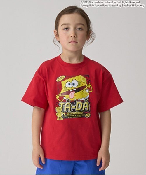 minimal（ミニマル）の「【防汚撥水】【スポンジ・ボブ】プリントTシャツ（Tシャツ/カットソー・キッズ・ホワイト/レッド/イエロー/ブルー・110cm/100cm/130cm/140cm/120cm）」の4枚目の写真