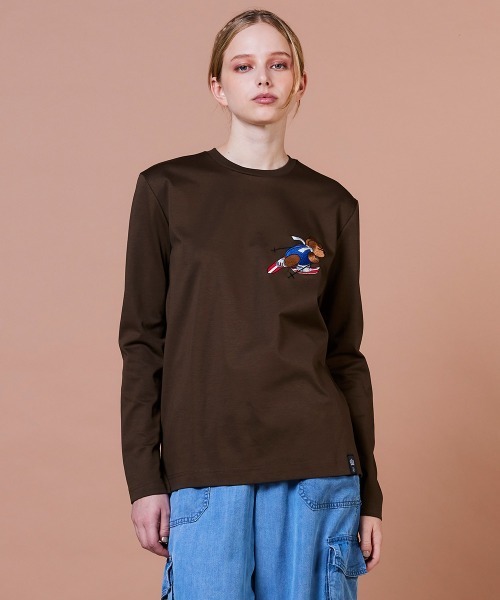 スーピーコットン ベア刺繍ロンT（Tシャツ/カットソー）｜DOUBLE