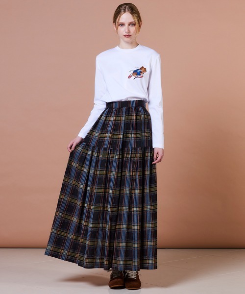 DOUBLE STANDARD CLOTHING（ダブルスタンダードクロージング）の「スーピーコットン ベア刺繍ロンT（Tシャツ/カットソー・レディース・オフホワイト/ブラウン・FREE）」の3枚目の写真