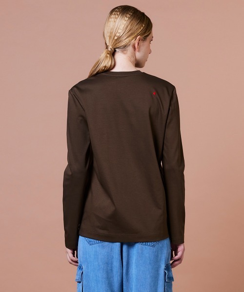 DOUBLE STANDARD CLOTHING（ダブルスタンダードクロージング）の「スーピーコットン ベア刺繍ロンT（Tシャツ/カットソー・レディース・オフホワイト/ブラウン・FREE）」の9枚目の写真